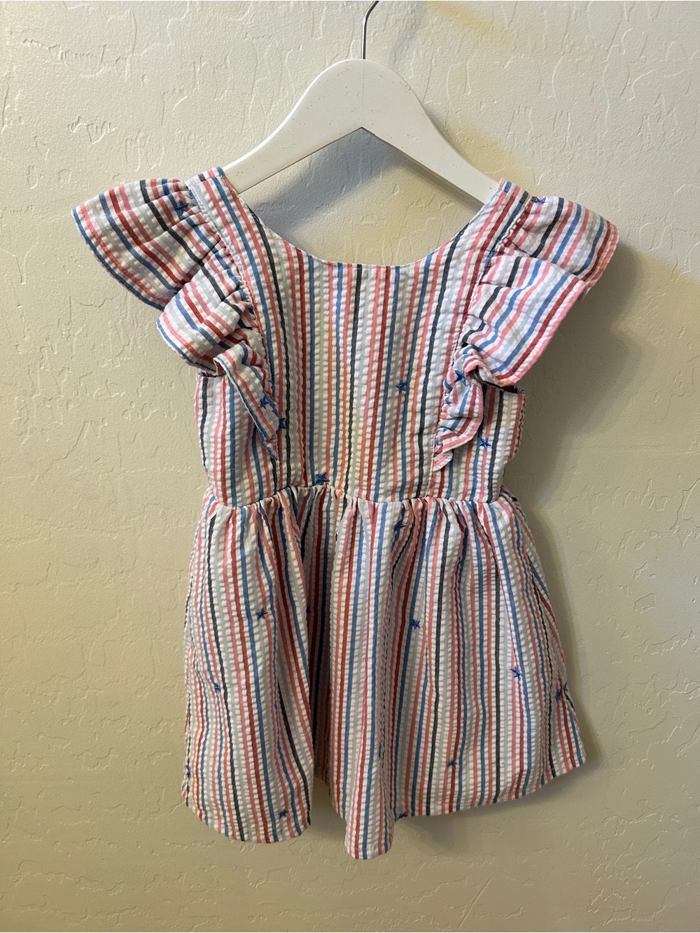 Cat & Jack Red, Blue and White Striped Girls Dress
